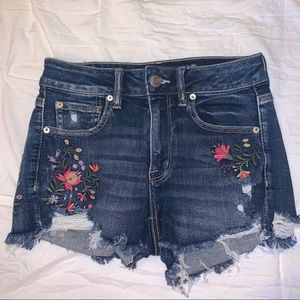 American Eagle Flower Jean Shorts